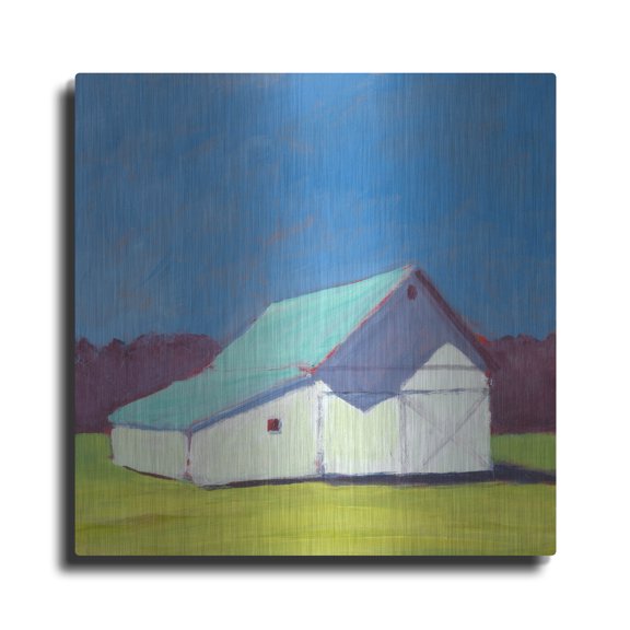 Luxe Metal Art 'Homestead Barn 4'  by Carol Young Metal Wall Art, 12" x 12"