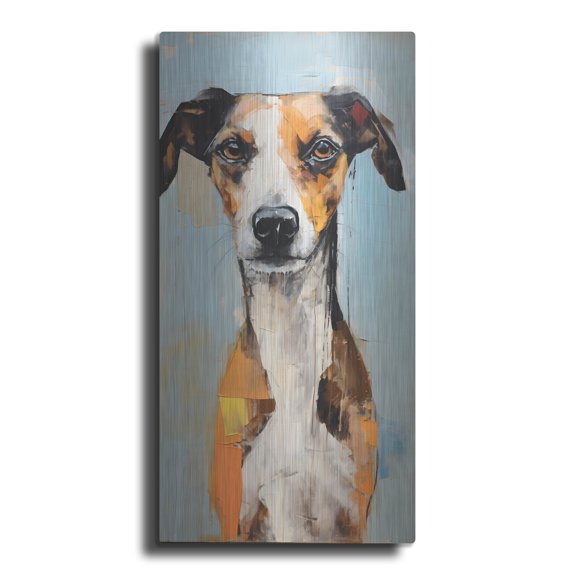 Luxe Metal Art 'Hound 1' by Sean Parnell Metal Wall Art, 12" x 24"