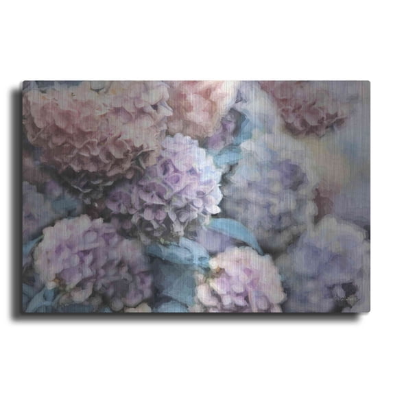 Luxe Metal Art 'Hydrangeas Abstract' by Lori Deiter, Metal Wall Art, 16"x12"