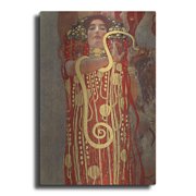 Luxe Metal Art Hygieia by Gustav Klimt, Metal Wall Art, 12"x16"