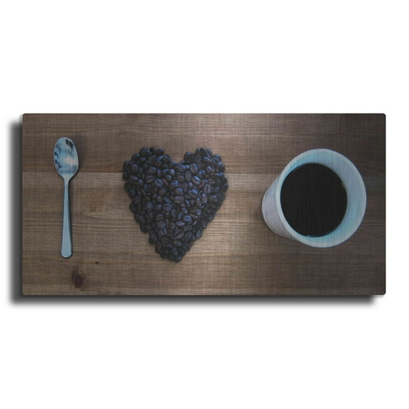 Luxe Metal Art 'I Love Coffee' by Nicklas Gustafsson, Metal Wall Art, 24"x12"