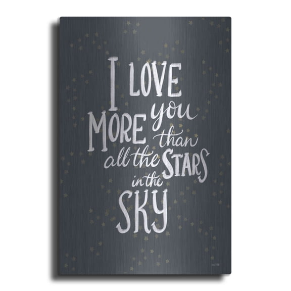 Luxe Metal Art 'I Love You More ' by House Fenway, Metal Wall Art, 12"x16"