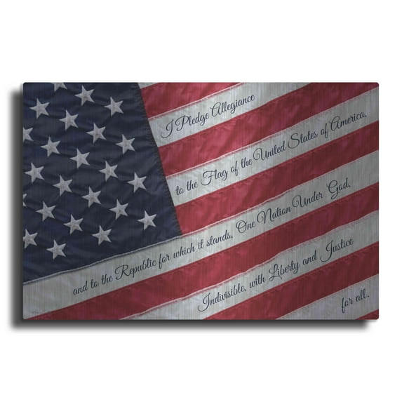 Luxe Metal Art 'I Pledge Allegiance II' by Lori Deiter, Metal Wall Art, 16"x12"