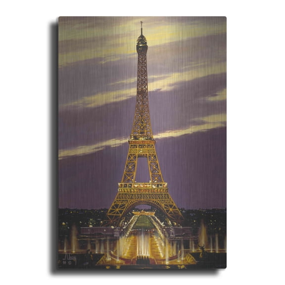 Luxe Metal Art 'I love you Paris 2' by Anthony Casay, Metal Wall Art, 12"x16"