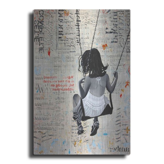 Luxe Metal Art 'INDIAN SUMMER SWING' by DB Waterman, 16"x24"