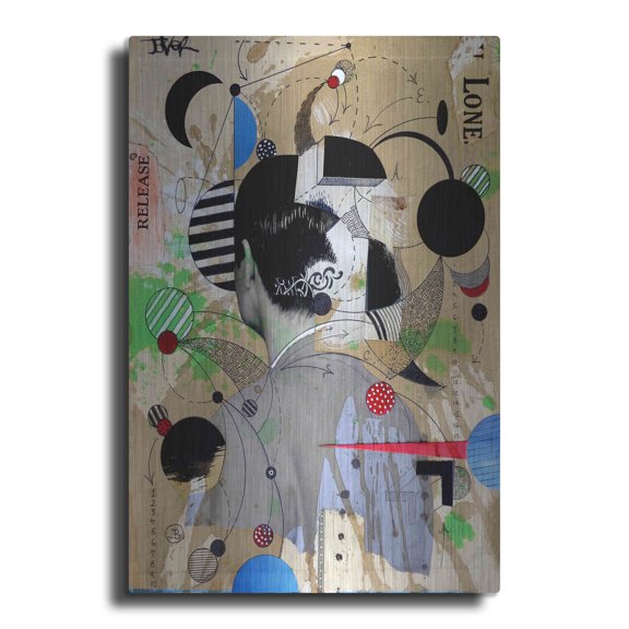 Luxe Metal Art 'Ideological Release' by Loui Jover, Metal Wall Art, 16"x24"