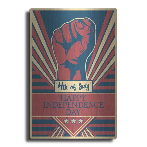 Luxe Metal Art 'Independence Day Fist' Metal Wall Art, 16"x24"
