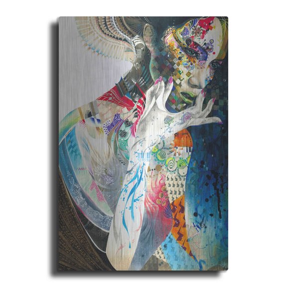 Luxe Metal Art 'Indian' by MinJae, Metal Wall Art, 12"x16"