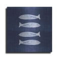 thumbnail image 1 of Luxe Metal Art 'Indigo Fish' by Linda Woods, Metal Wall Art, 36"x36", 1 of 9