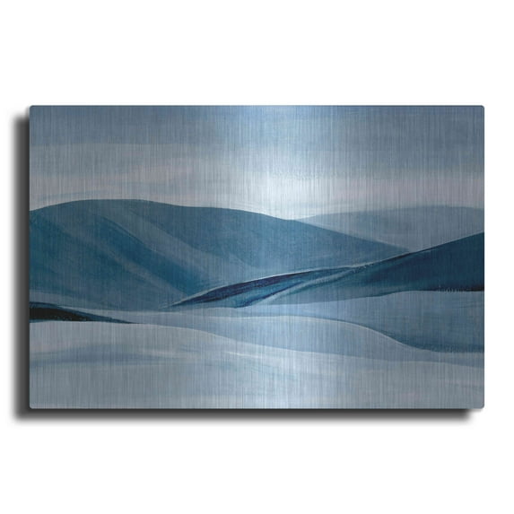 Luxe Metal Art 'Indigo Range II' by Annie Warren, Metal Wall Art, 24"x16"