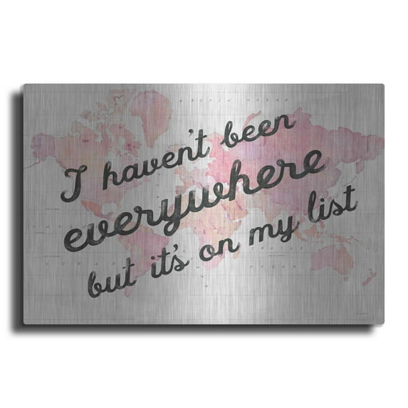 Luxe Metal Art 'Its on My List' by Sue Schlabach, Metal Wall Art, 16"x12"