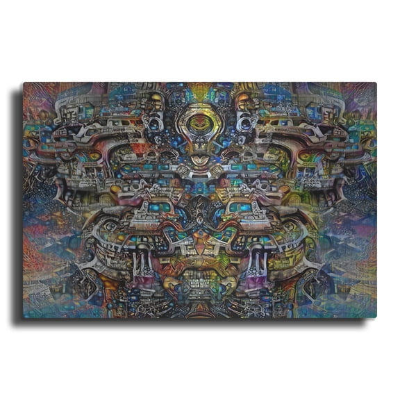 Luxe Metal Art 'Jade And Bone' by Pedro Gavidia Metal Wall Art, 16" x 12"