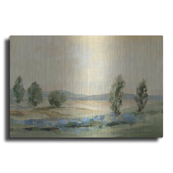 Luxe Metal Art 'Jade Green Landscape' by Silvia Vassileva Metal Wall Art, 36" x 24"