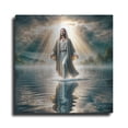 thumbnail image 1 of Luxe Metal Art 'Jesus Walking On Water' by Rey Klimt Metal Wall Art, 24" x 24", 1 of 8