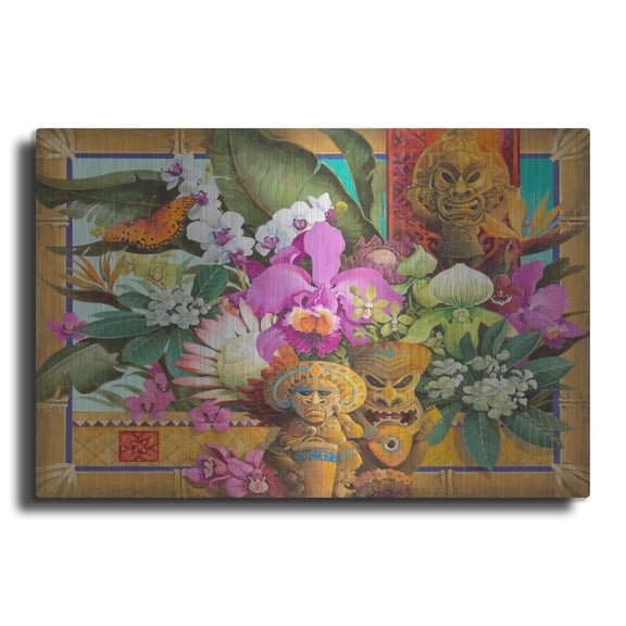 Luxe Metal Art 'Jungle Red' by David Galchutt, Metal Wall Art, 16"x12"