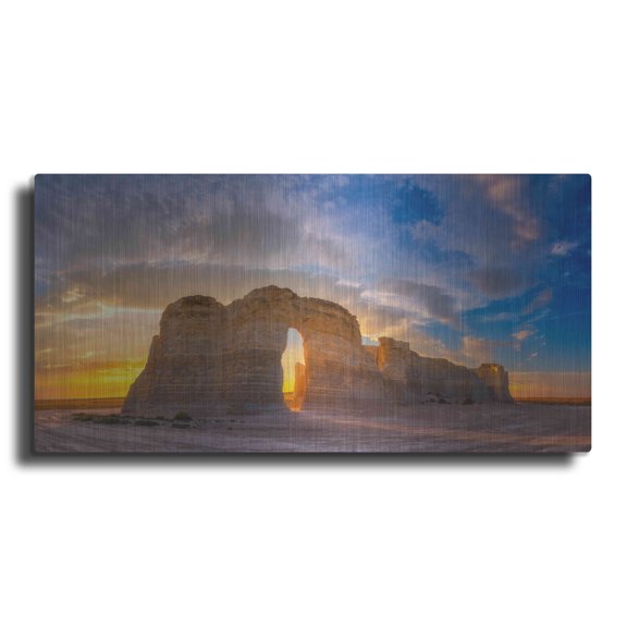 Luxe Metal Art 'Kansas Gold' by Darren White, Metal Wall Art, 48"x24"