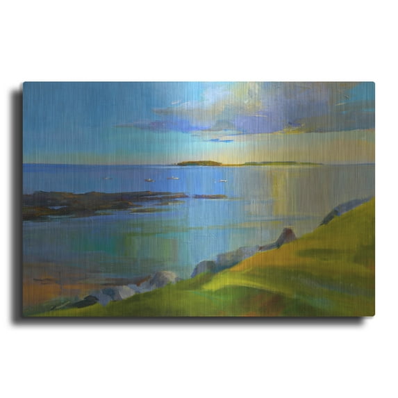 Luxe Metal Art ' Kettle Cove Boats 2' by Holly Ready, Metal Wall Art, 16"x12"