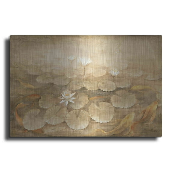 Luxe Metal Art 'Koi Pond' by Albena Hristova, Metal Wall Art, 36"x24"