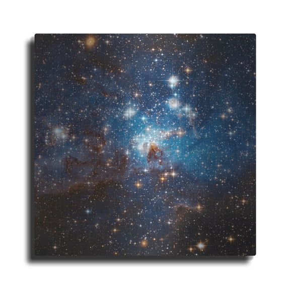Luxe Metal Art 'LH 95 Star Cluster' Hubble Space Telescope, Metal Wall Art, 12"x12"