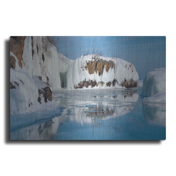 Luxe Metal Art 'Lake Superior 29' by Gordon Semmens, Metal Wall Art, 16"x12"