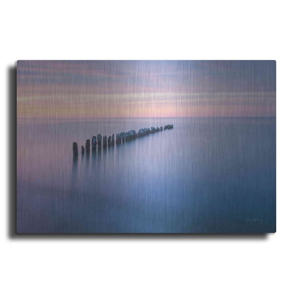 Luxe Metal Art 'Lake Superior Old Pier IV' by Alan Majchrowicz,Metal Wall Art, 16"x12"