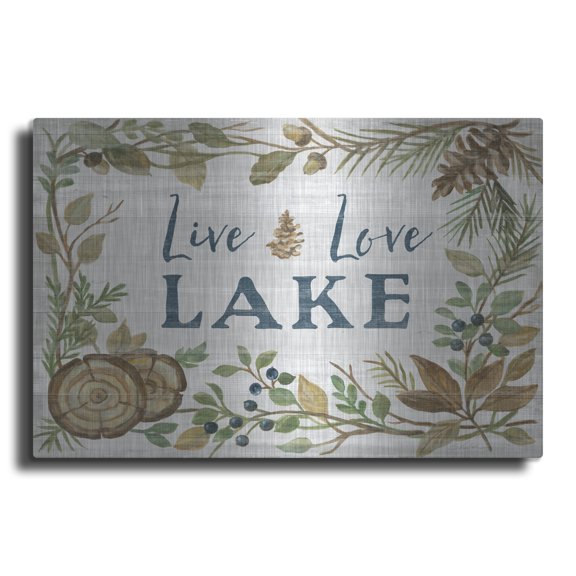 Luxe Metal Art 'Lakeside Retreat III' by Silvia Vassileva, Metal Wall Art, 16" x 12"