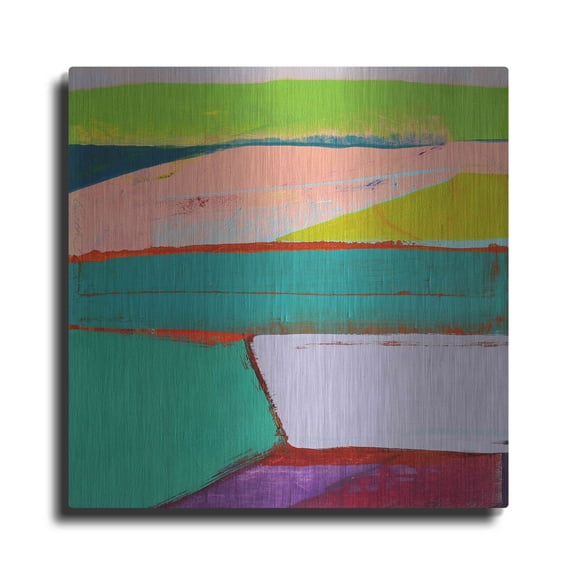 Luxe Metal Art 'Landscape Design No. 6' by Cathe Hendrick, Metal Wall Art, 24"x24"