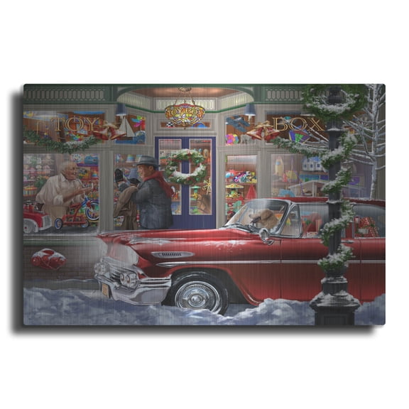 Luxe Metal Art 'Last Minute Christmas' by Bigelow Illustrations Metal Wall Art, 36" x 24"