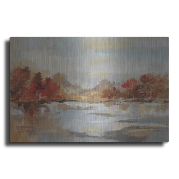 Luxe Metal Art 'Late Fall Reminiscence' by Silvia Vassileva Metal Wall Art, 24" x 16"