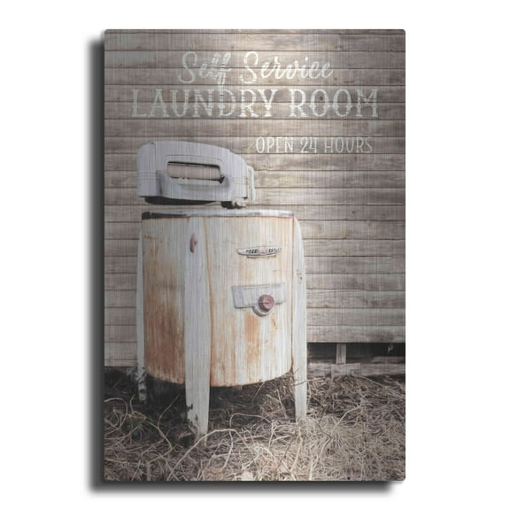 Luxe Metal Art 'Laundry Room' by Lori Deiter, Metal Wall Art, 24"x36"