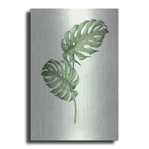 Luxe Metal Art 'Leaf Green' by Incado, Metal Wall Art, 16"x24"