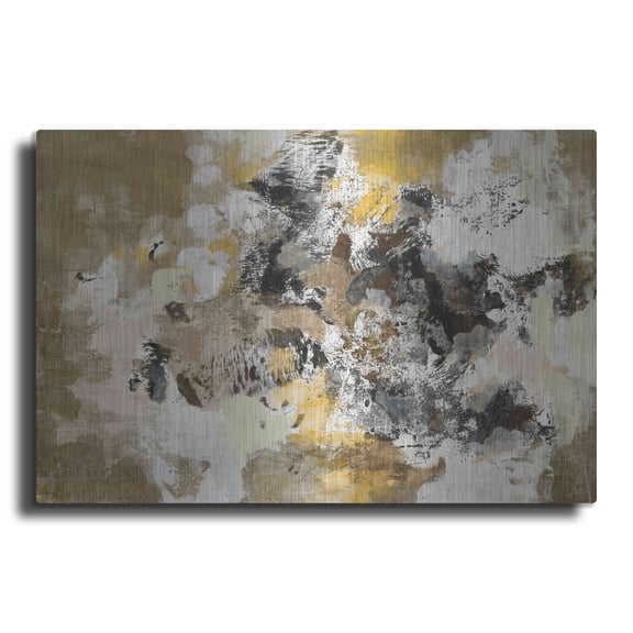 Luxe Metal Art 'Leaves on the Asphalt' by Silvia Vassileva, Metal Wall Art, 16" x 12"