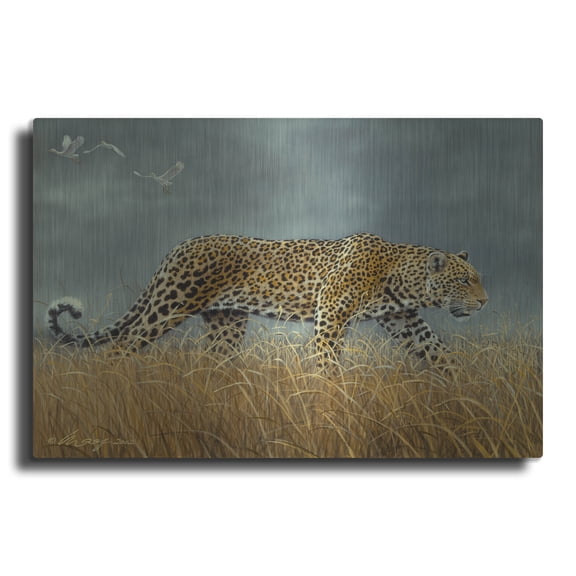 Luxe Metal Art 'Leopard 2' by Harro Maass, Metal Wall Art, 16"x12"