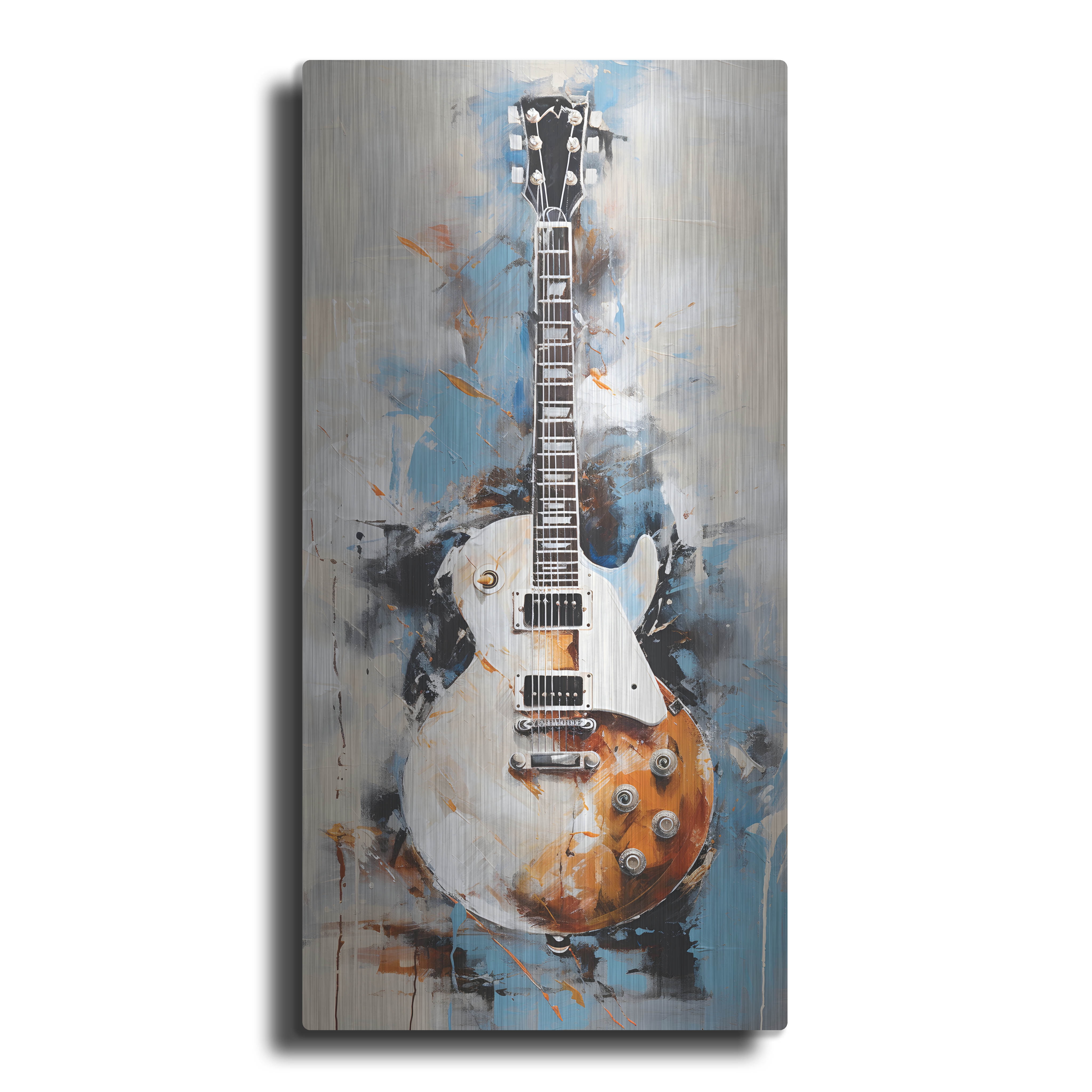 Luxe Metal Art 'Les Paul 8'  by Sean Parnell Metal Wall Art, 12" x 24"