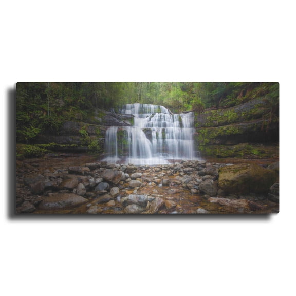Luxe Metal Art 'Liffey Falls' by Everlook Photography, Metal Wall Art, 24"x12"