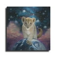 thumbnail image 1 of Luxe Metal Art 'Lioncub Cosmic' by Enright, Metal Wall Art, 36"x36", 1 of 9