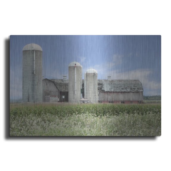 Luxe Metal Art 'Long Point Barn' by Lori Deiter, Metal Wall Art, 16"x12"