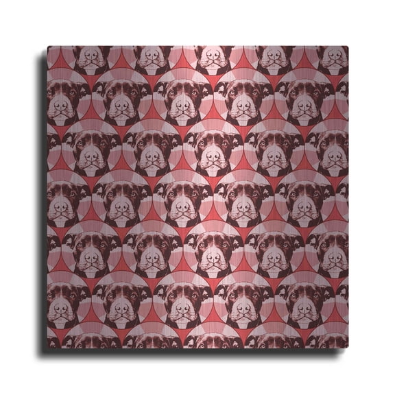 Luxe Metal Art 'Love A Bull Pattern 1' by Dean Russo, Metal Wall Art, 12"x12"