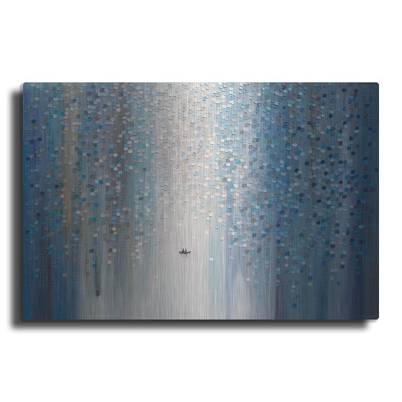 Luxe Metal Art 'Lovers' Erscape' by Ekaterina Ermilkina, Metal Wall Art, 36"x24"