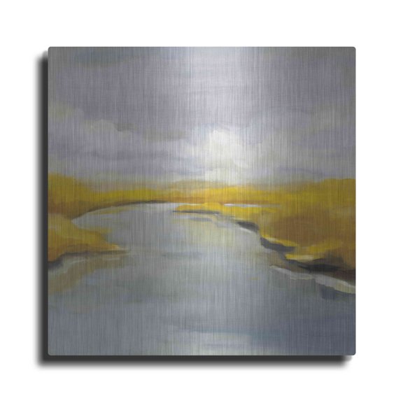 Luxe Metal Art 'Maine Fall River' by Silvia Vassileva, Metal Wall Art, 36" x 36"
