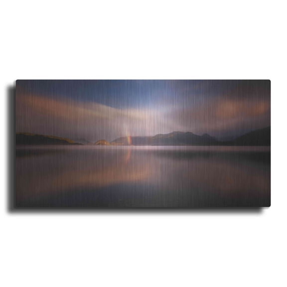Luxe Metal Art 'Manapouri' by Everlook Photography, Metal Wall Art, 24"x12"