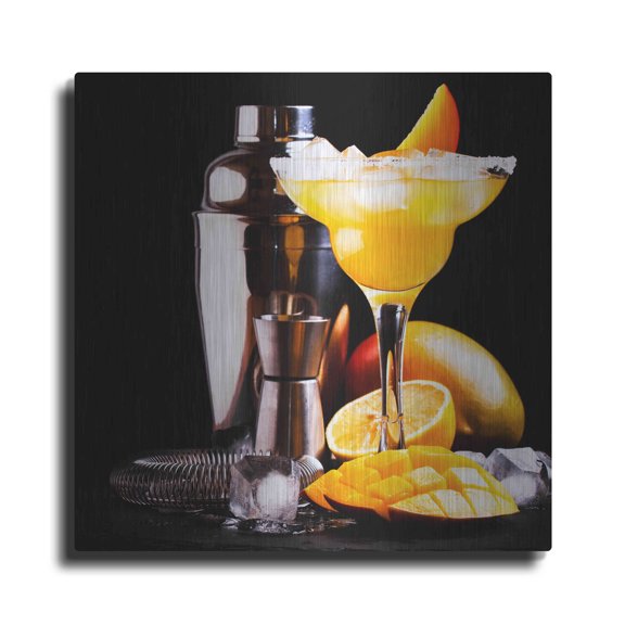 Luxe Metal Art 'Mango Daquiri' by Epic Portfolio, Metal Wall Art, 24"x24"