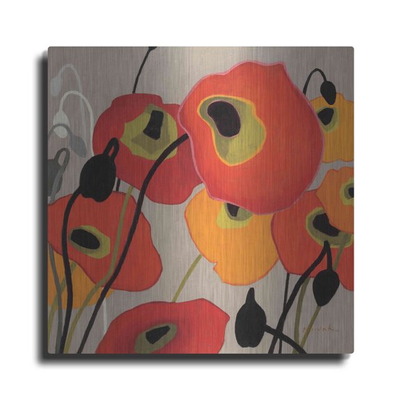 Luxe Metal Art 'Mango Tango II' by Shirley Novak, Metal Wall Art, 24"x24"