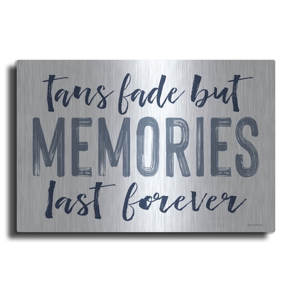 Luxe Metal Art 'Memories Last Forever' by Lettered & Lined, Metal Wall Art, 24"x16"