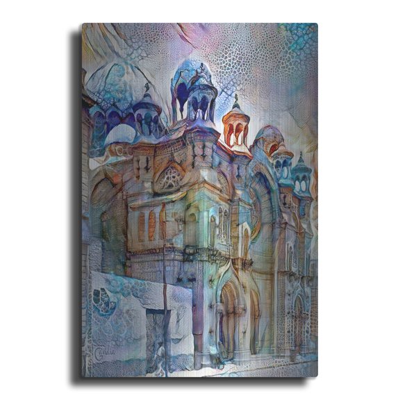 Luxe Metal Art 'Mexico City Church Of The Josefinos' by Pedro Gavidia, Metal Wall Art, 16"x24"