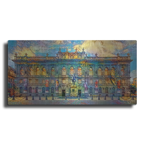 Luxe Metal Art 'Mexico City National Museum of Art' by Pedro Gavidia, Metal Wall Art, 48"x24"