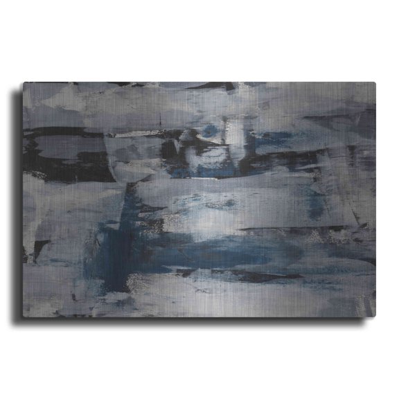 Luxe Metal Art 'Midnight Ice' Metal Wall Art, 36"x24"