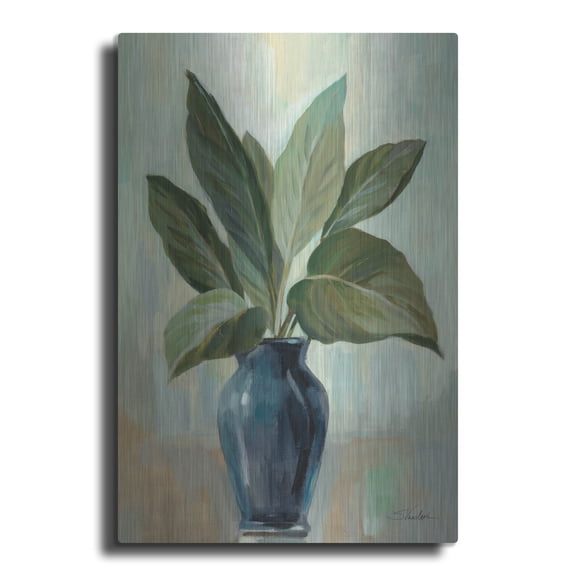 Luxe Metal Art 'Mint And Blue Still Life' by Silvia Vassileva Metal Wall Art, 12" x 16"