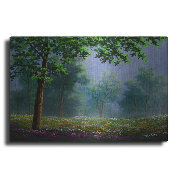 Luxe Metal Art 'Misty Morning' by Gary Adams, Metal Wall Art, 24"x16"