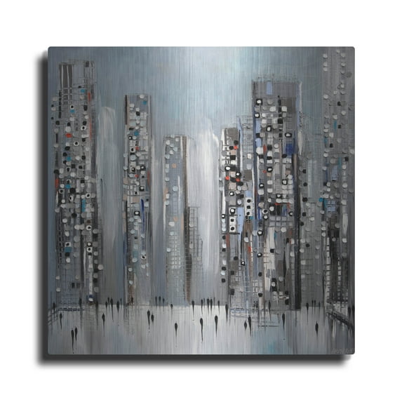 Luxe Metal Art 'Modern Life' by Ekaterina Ermilkina, Metal Wall Art, 24"x24"